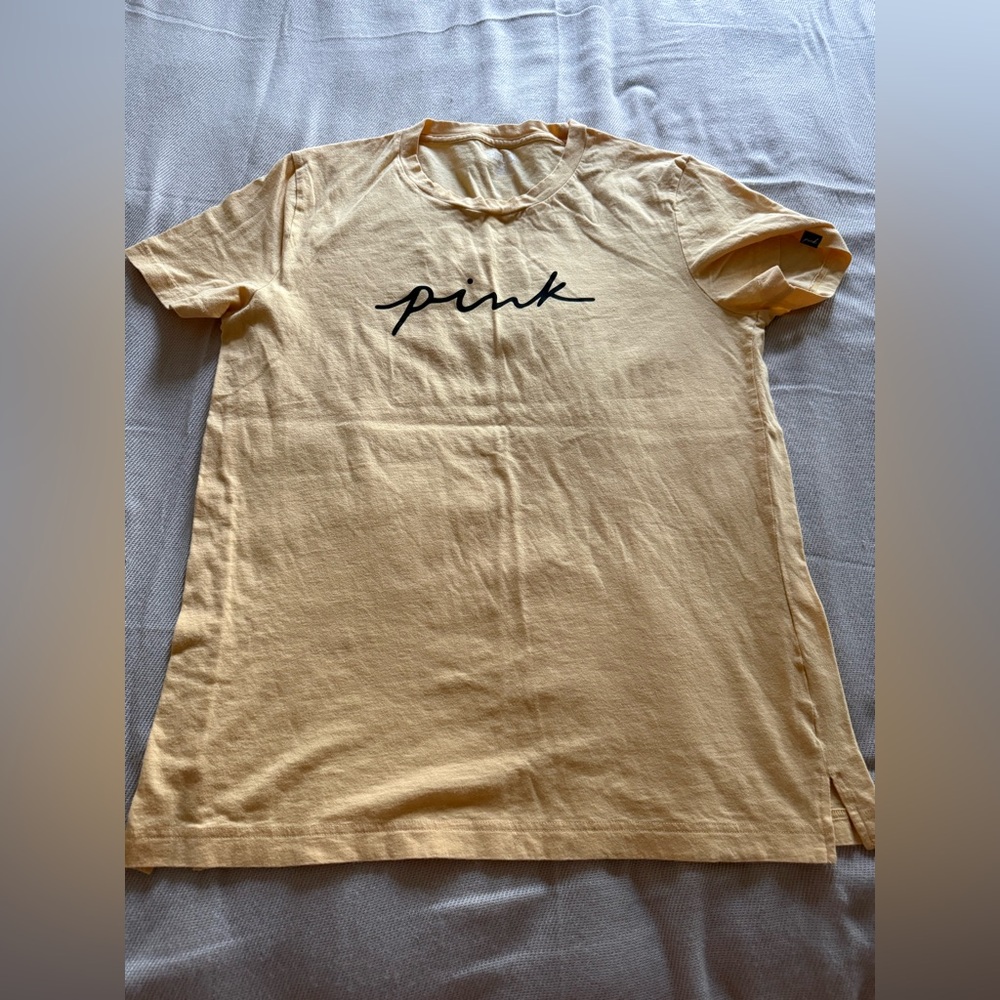 PINK Victoria's Secret Yellow Short Sleeve Tee